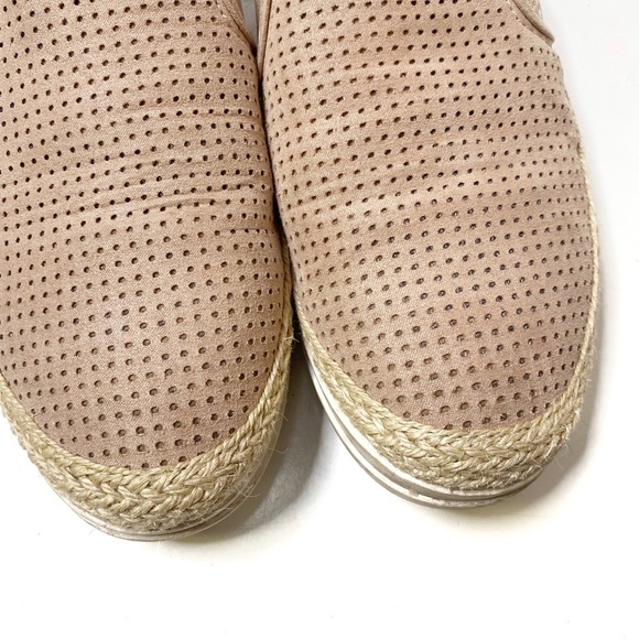 Altar’d State Perforated Espadrille Mule Slides Flat Beige 7.5 - Picture 3 of 7
